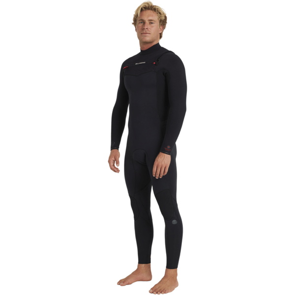2026 Billabong Mens Revolution Natural 4/3mm Chest Zip Wetsuit 24AW193512 - Black Red